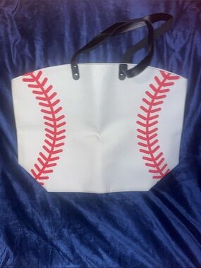 White & Red Baseball Stitch and Yellow and Red Softball StitchTote Bag